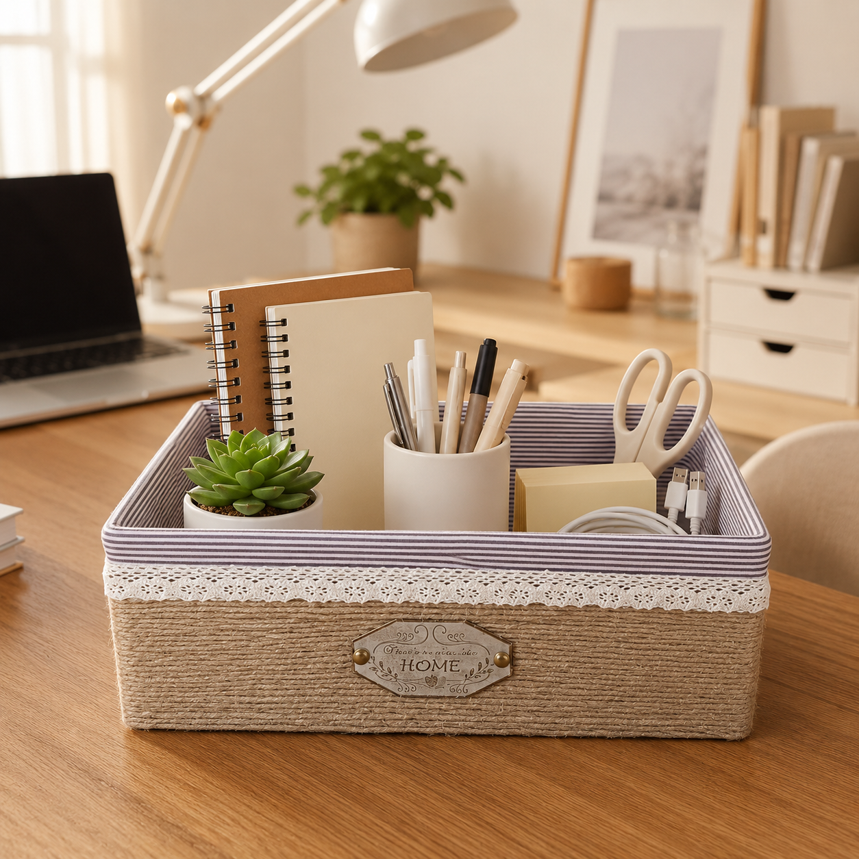 Lined Storage Baskets - Set of 3