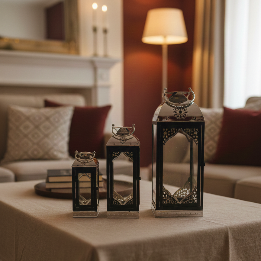 Set of 2 Metal Lanterns
