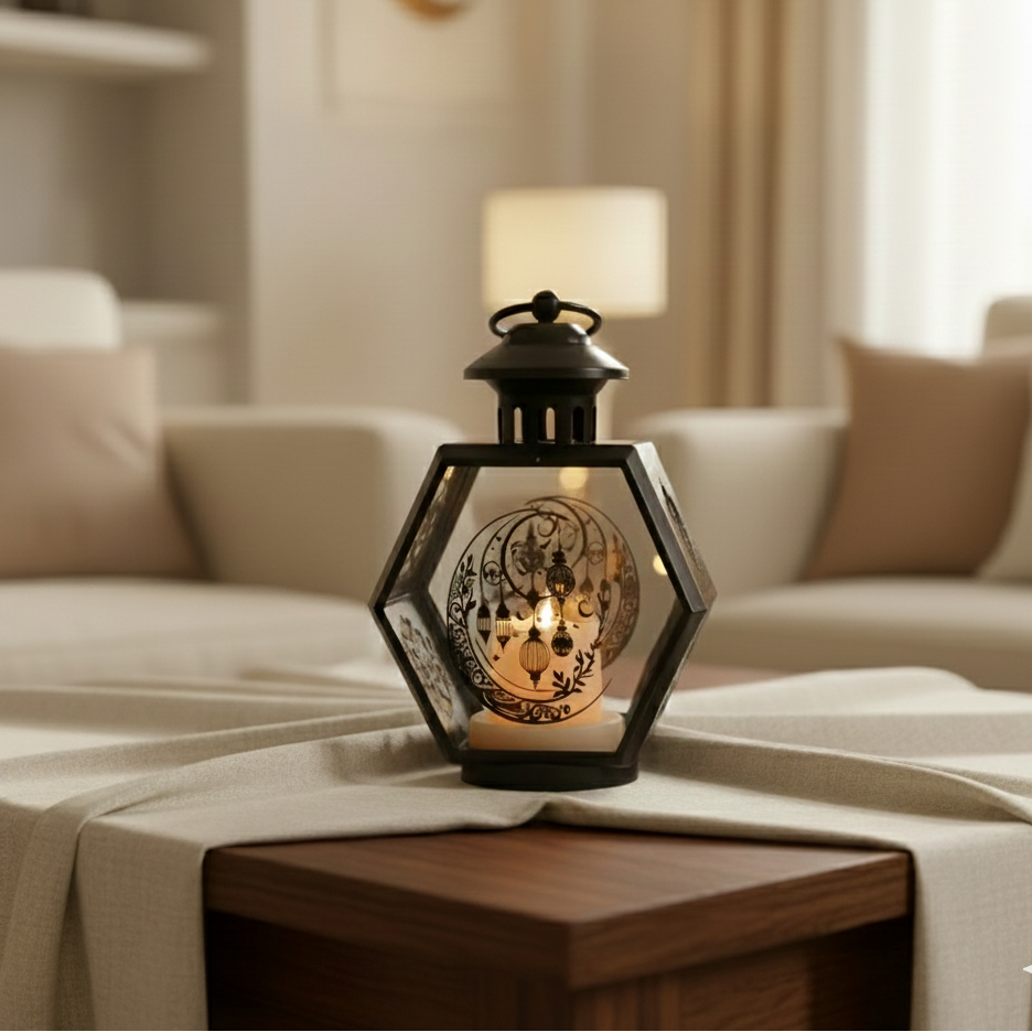 Black Hexagon Lantern