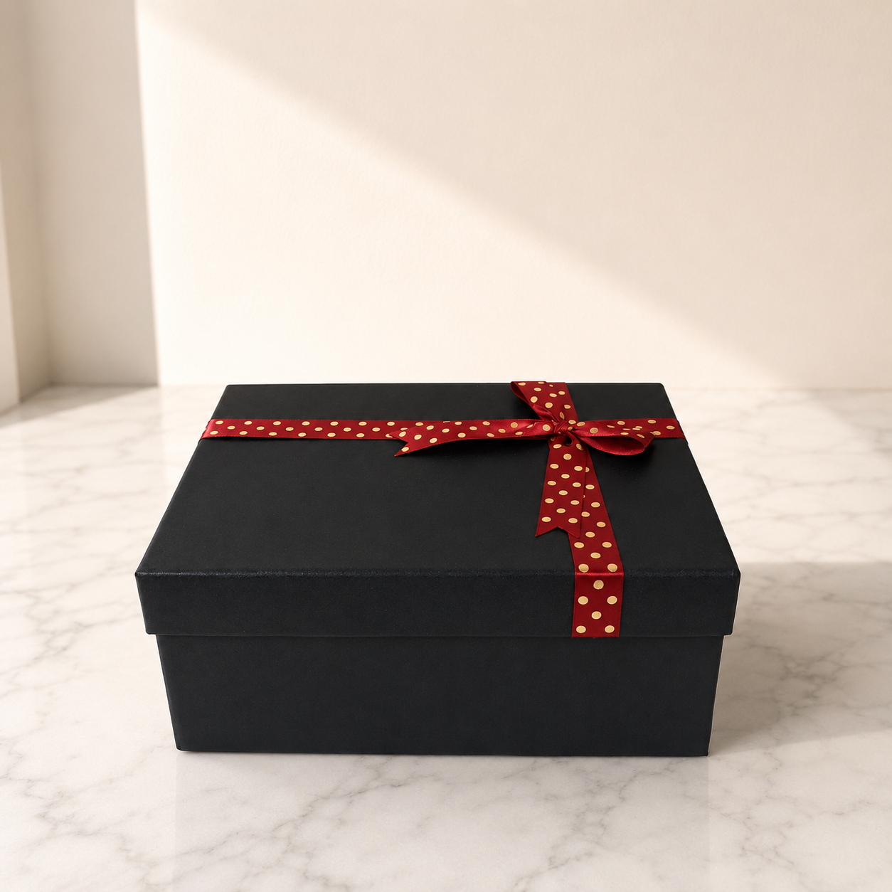 Matte Black Gift Box with Satin Ribbon Edition