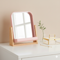Wooden- Framed Square Tabletop Mirror