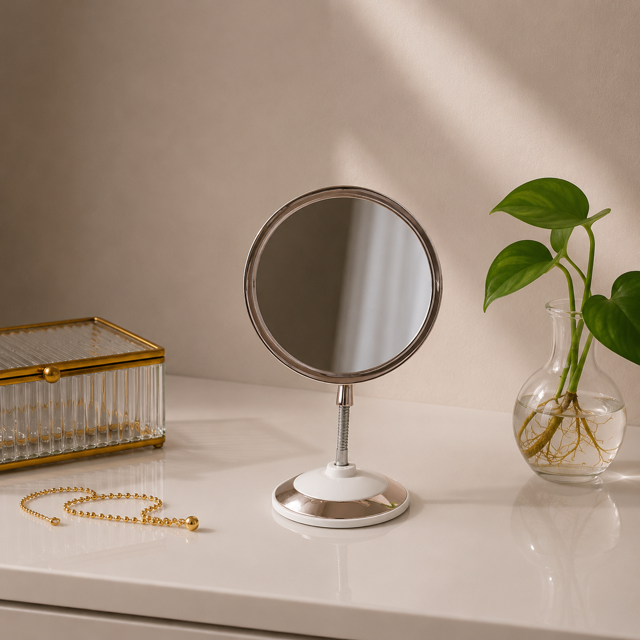 Round Chrome Mirror