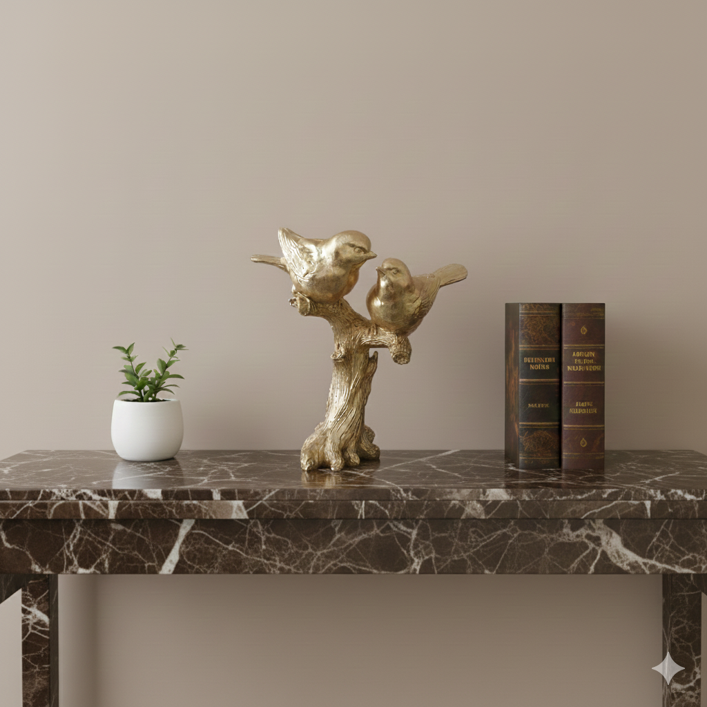 Golden  lovely Birds Sculpture