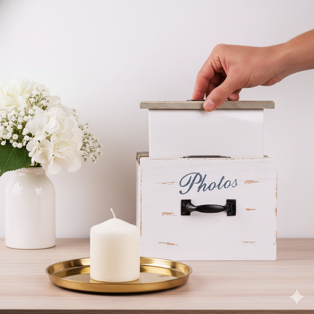 White Vintage Album Photo Frame