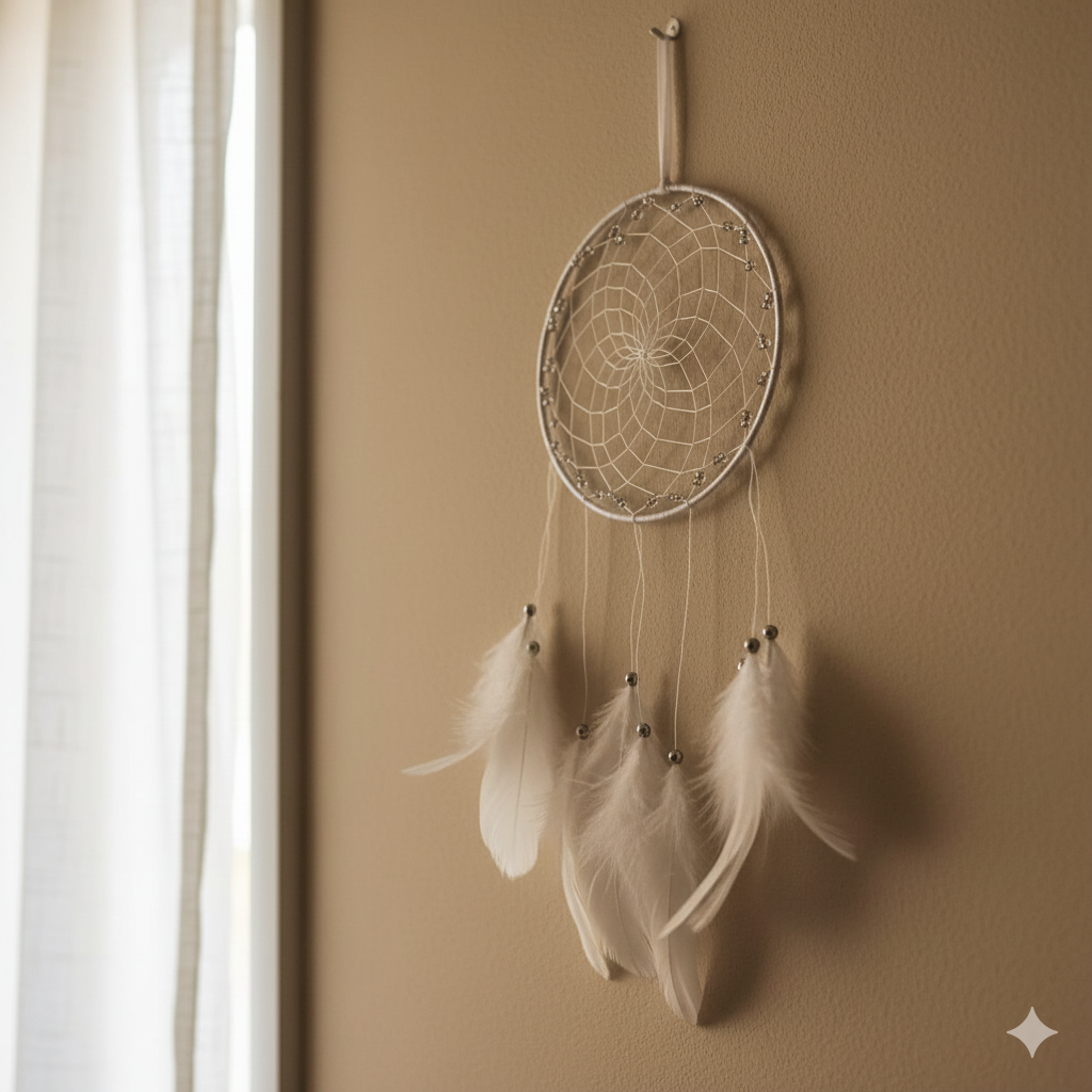 Sandy Feathered Dream Catcher  Wall Hanging Decor