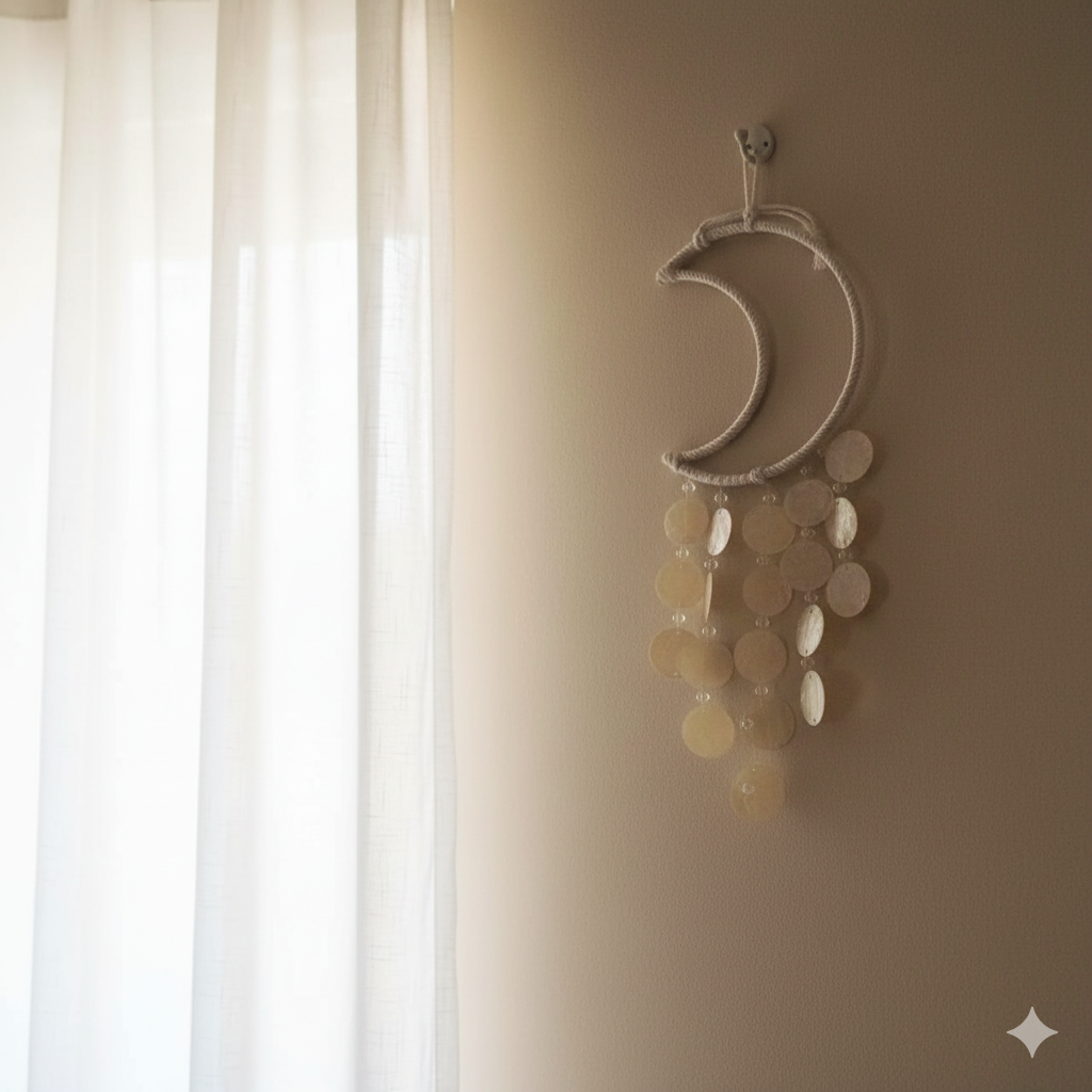 Capiz Moon Dream Catcher Wall Hanging Decor