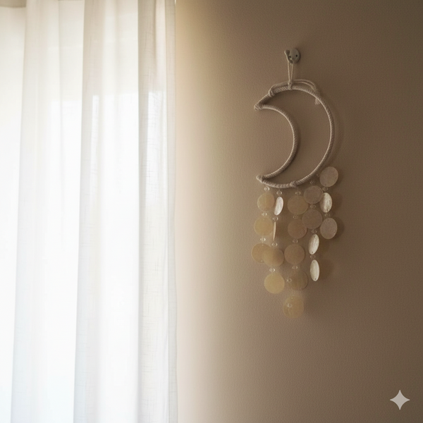 Capiz Moon Dream Catcher Wall Hanging Decor