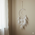White Feathered Moon Dream Catcher