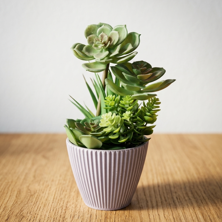 Ribbed Pot Succulent