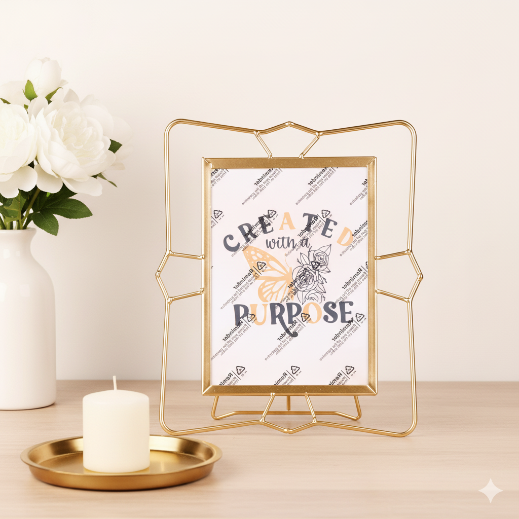 Golden Metal Photo Frame