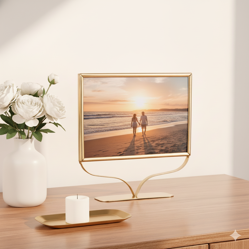 Golden Metal Photo Frame