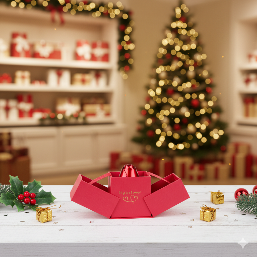 3D Flower Shaped Ring Box