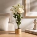 Minimalist Acrylic Vase with Wooden Base 25cm
