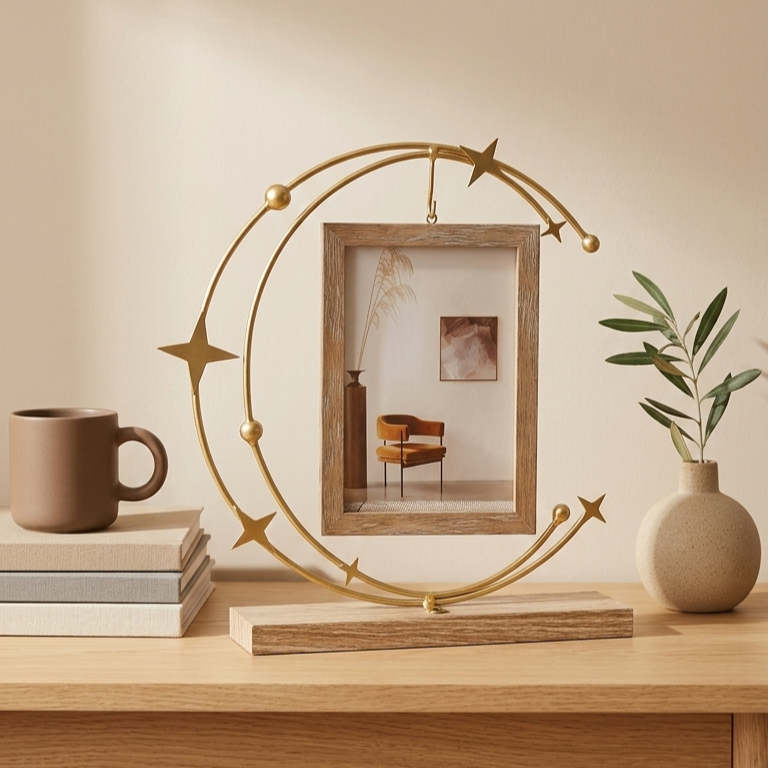 Golden Crescent Stand with frame