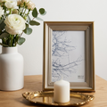 Light Beige Photo Frame with Gold Accents
