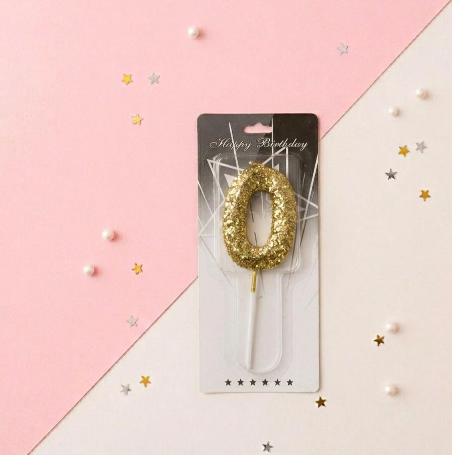 Glitter Number Birthday Candle-0-
