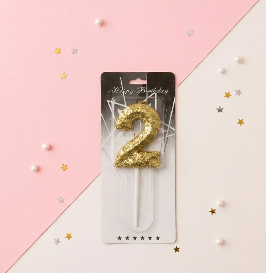 Glitter Number Birthday Candle-0-