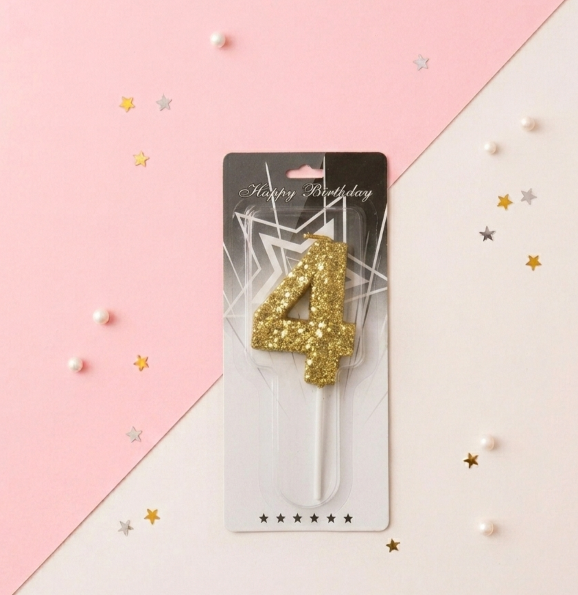 Glitter Number Birthday Candle-0-