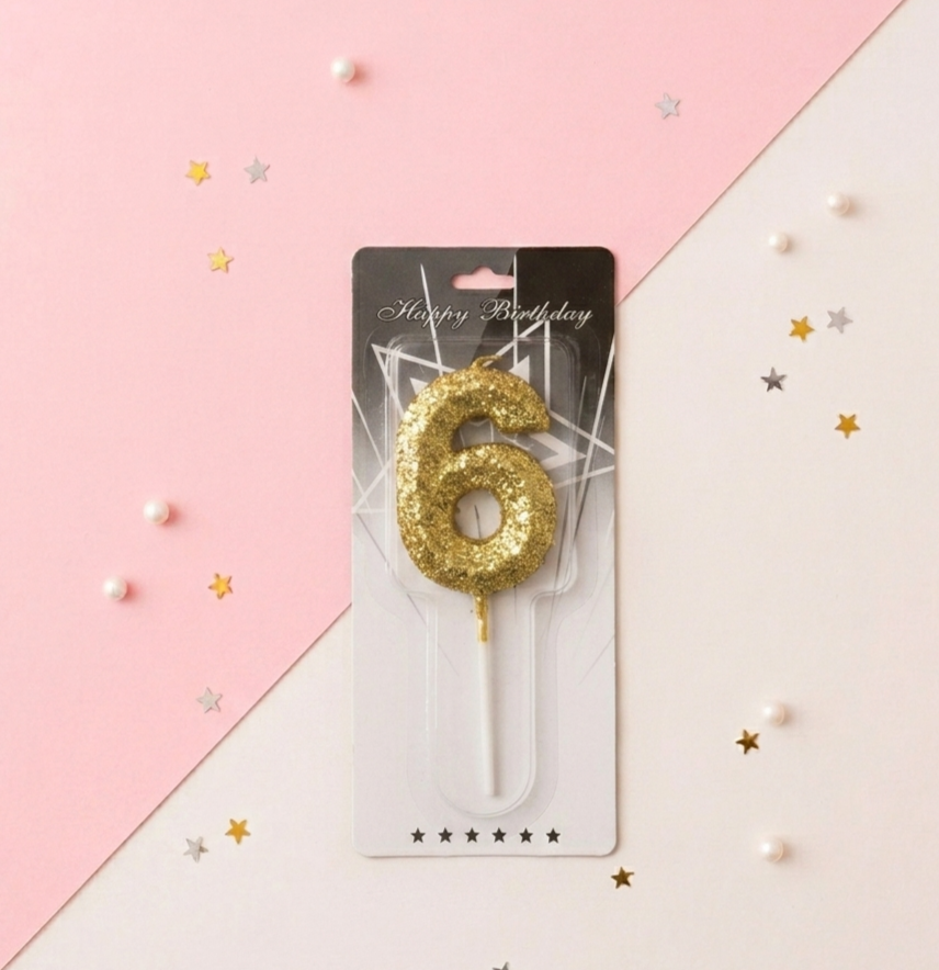 Glitter Number Birthday Candle-0-