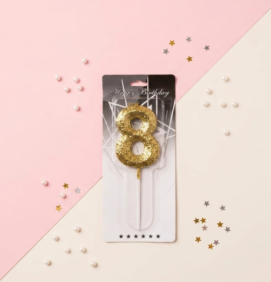 Glitter Number Birthday Candle-0-