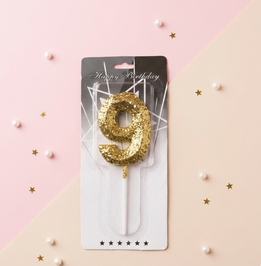 Glitter Number Birthday Candle-0-