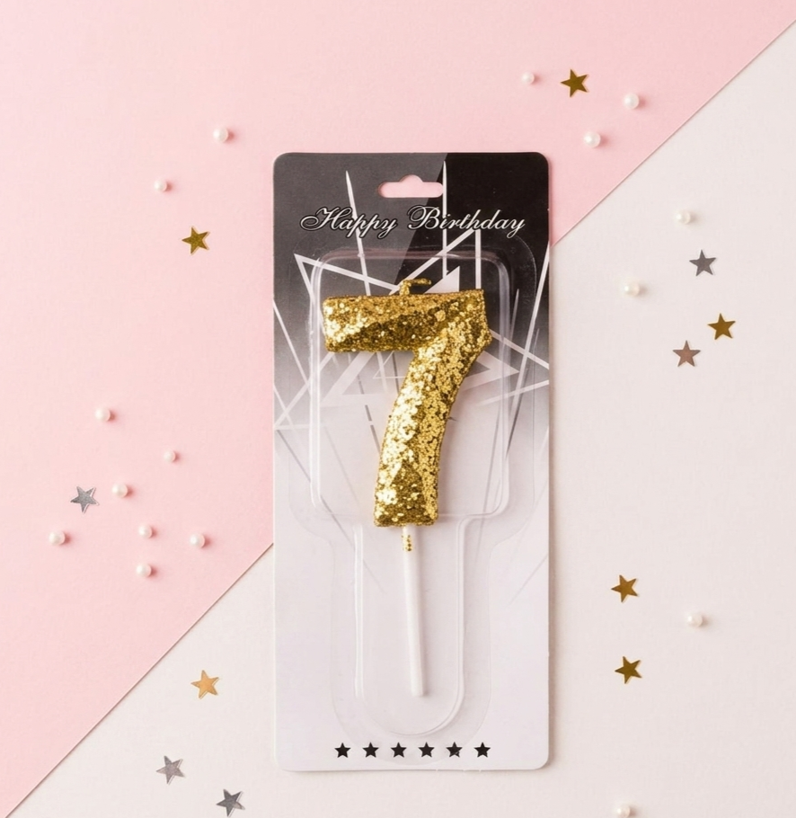 Glitter Number Birthday Candle-0-
