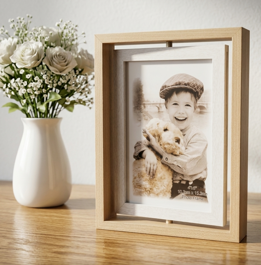 Rotatable Double-Sided Photo Frame