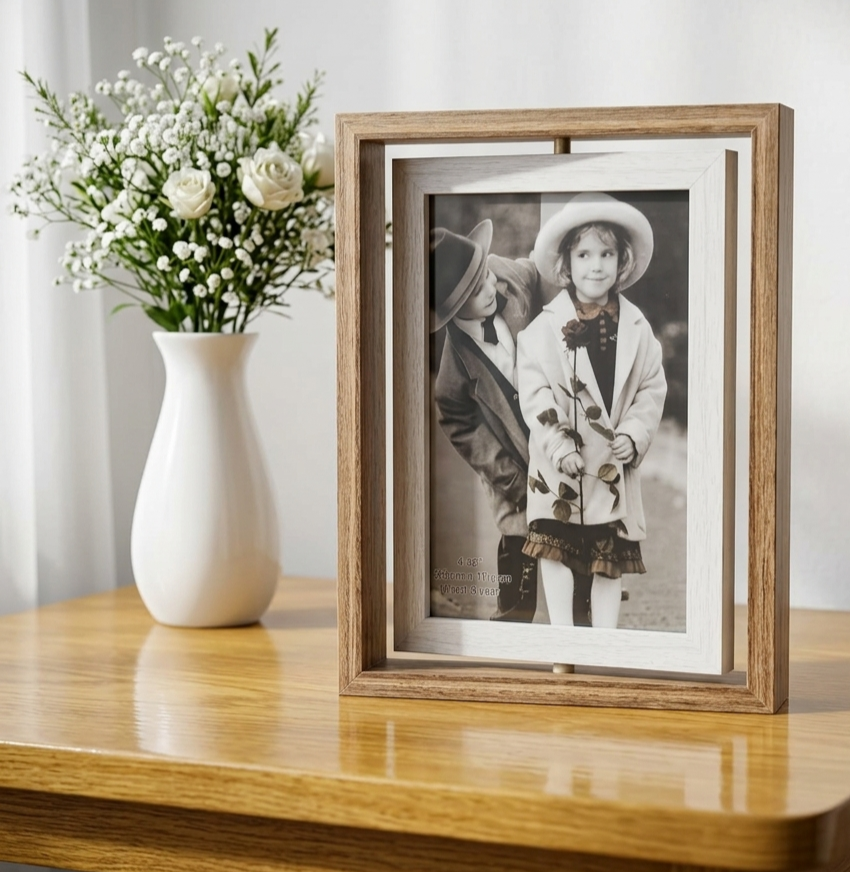 Rotatable Double-Sided Photo Frame