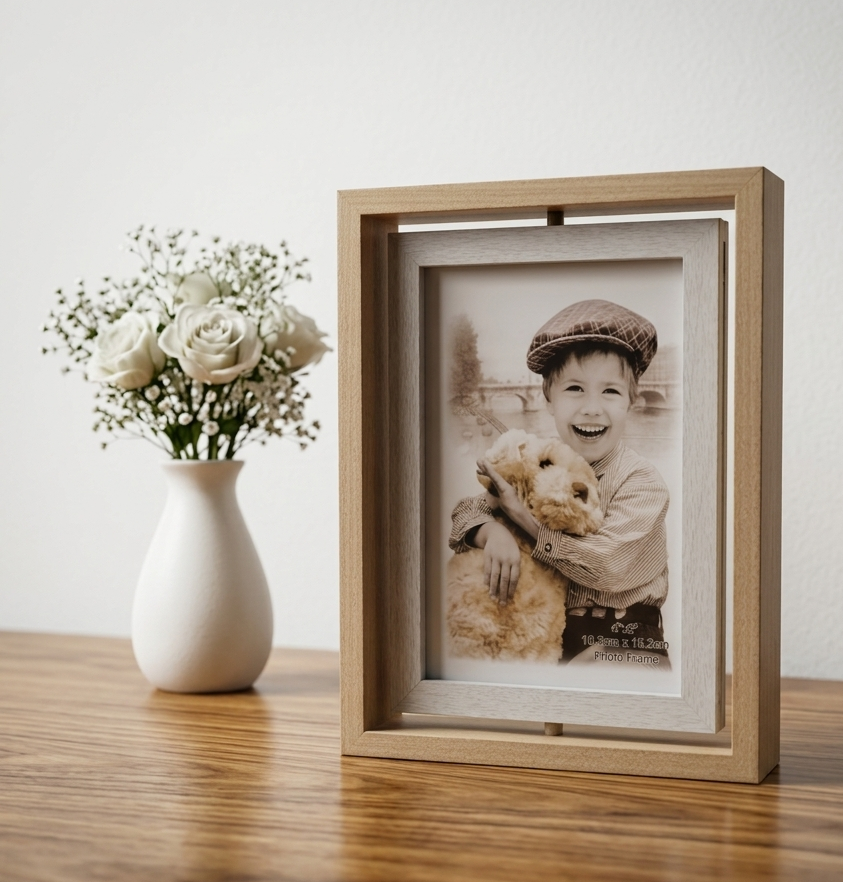 Rotatable Double-Sided Photo Frame