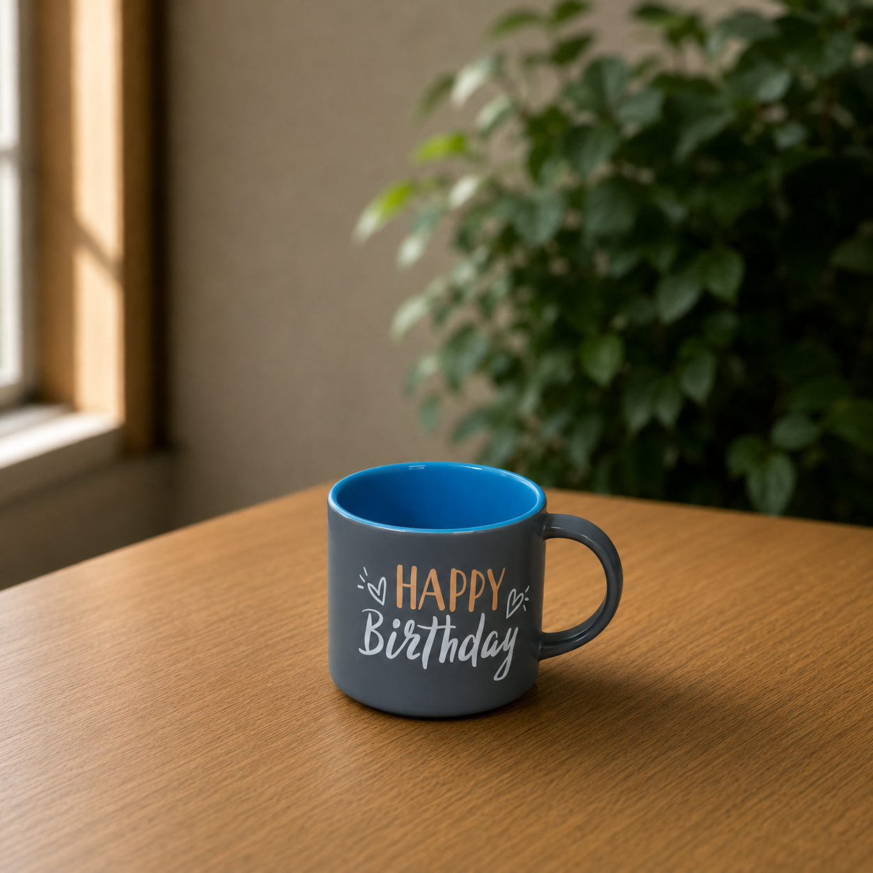 "Happy Birthday" Two-Tone Ceramic Mug