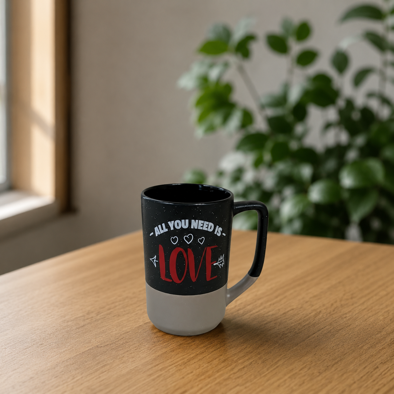 "All You Need Is Love" Speckled Two-Tone Mug