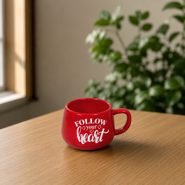 "Follow Your Heart " Red Ceramic Mug