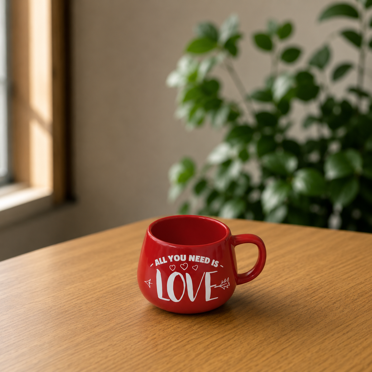 "All You Need Is Love " Red Ceramic Mug