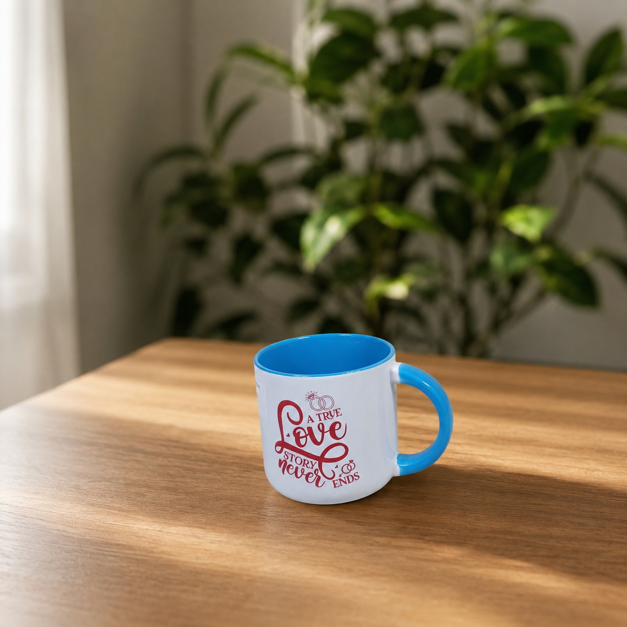 "A True Love Story Never Ends" Two-Tone Mug