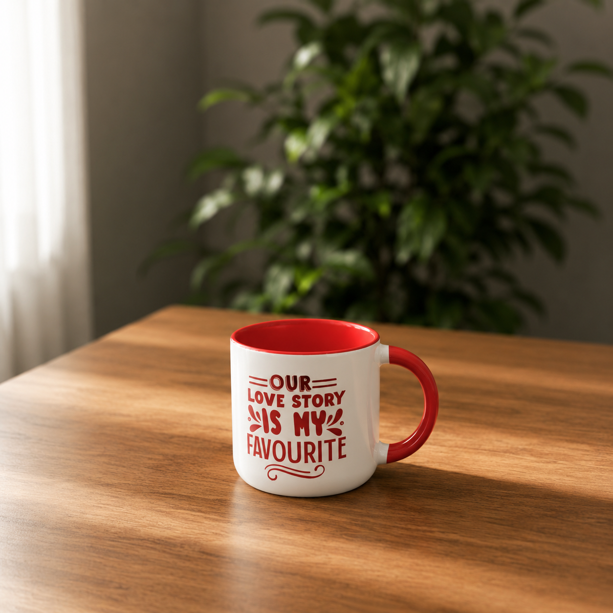 " Our Love Story Is My Favorite  " Two-Tone Mug