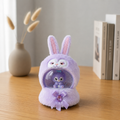 purple plush bunny water globe with jewel detail