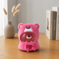 Hot Pink Plush Bear Water Globe with Strawberry Accent