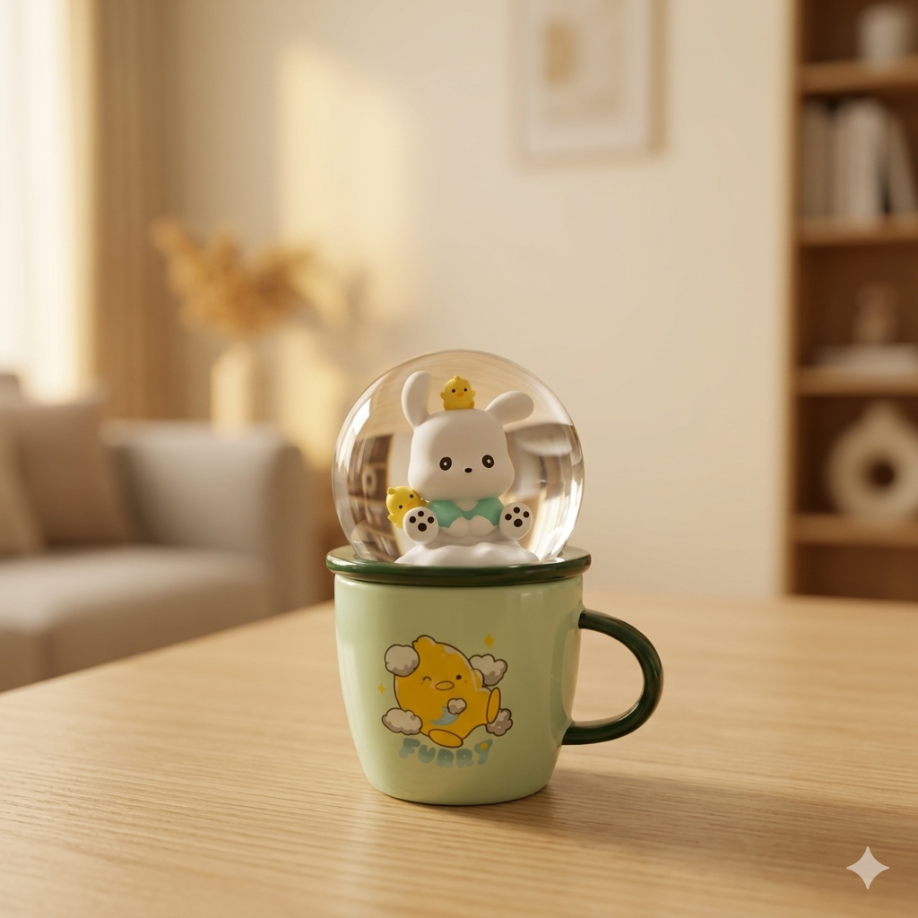 Pochacco Bunny Water Globe Ceramic Mug
