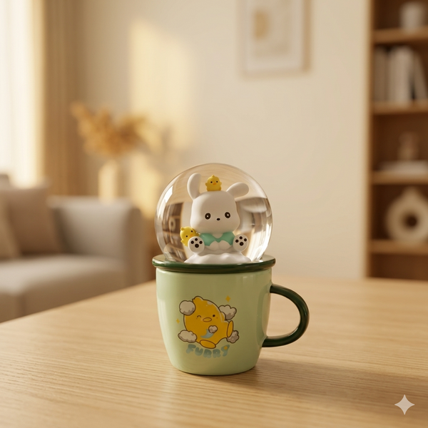 Pochacco Bunny Water Globe Ceramic Mug