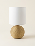 White & Gold Lamp with Rope-Style Base