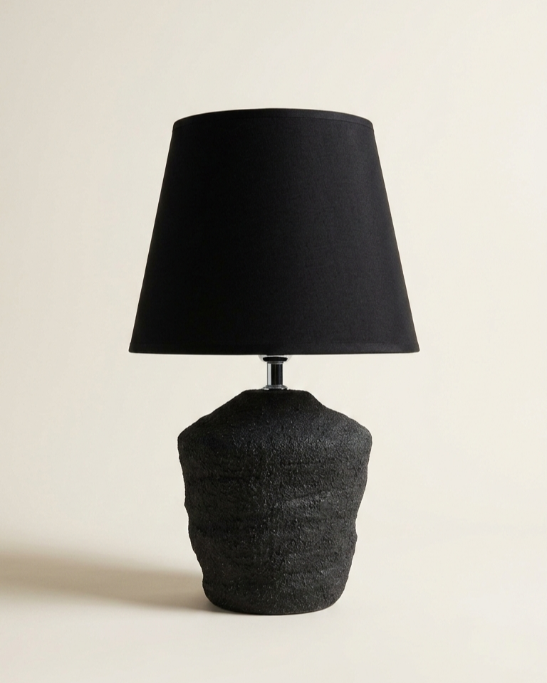 Black Textured Base Lamp
