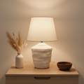 White Textured Base Lamp