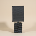 Black Textured Lamp with Zigzag Base