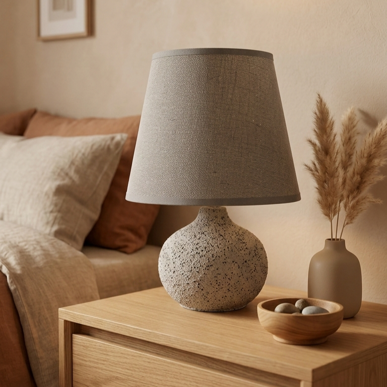 Grey Textured Base Lamp