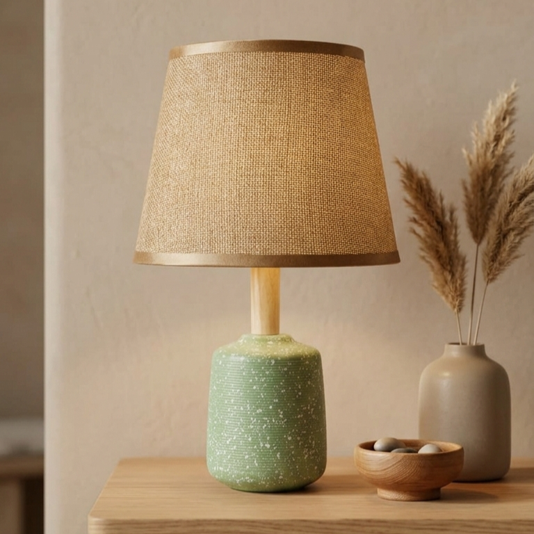 Green & Gold Dotted Design Lamp