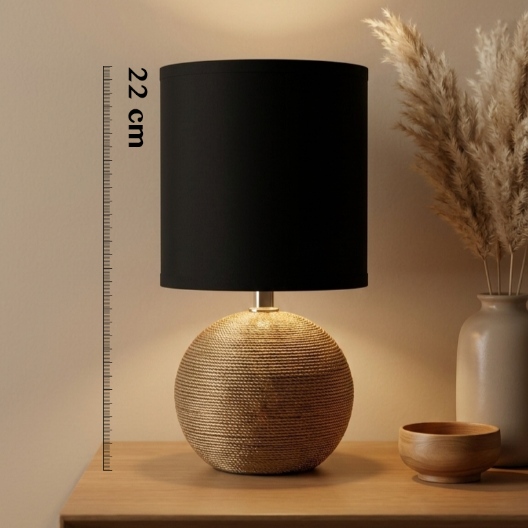 Black & Gold Lamp with Round Base