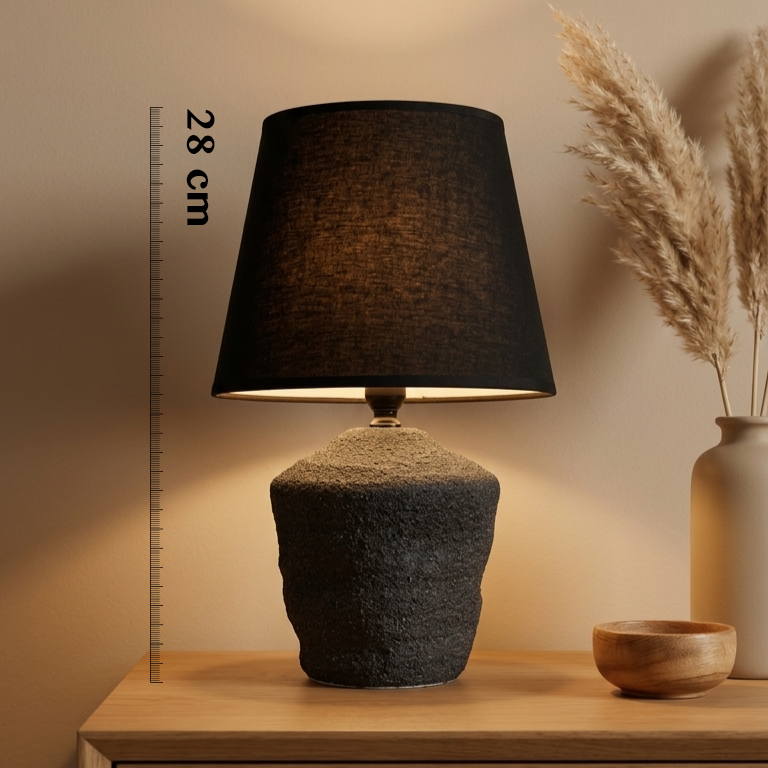 Black Textured Base Lamp