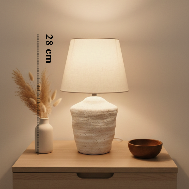 White Textured Base Lamp
