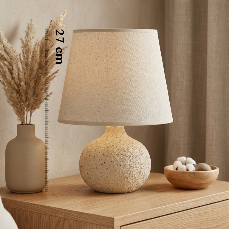 Beige Textured Base Lamp