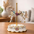 Floral Carousel Horse Musical Figurine